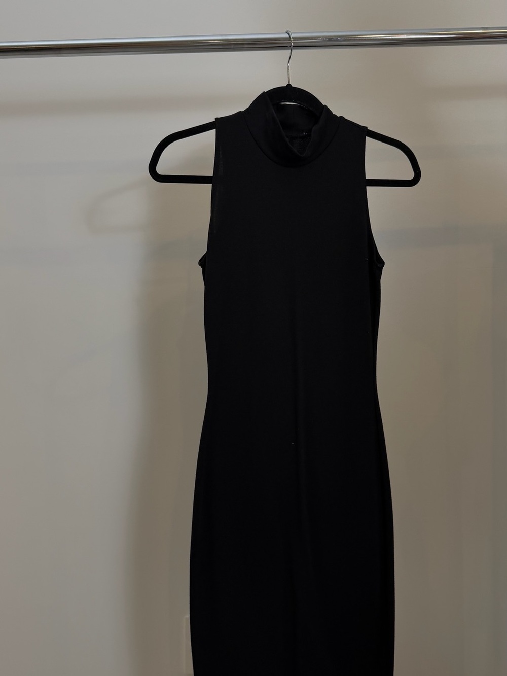 Black Sleeveless Turtleneck Dress